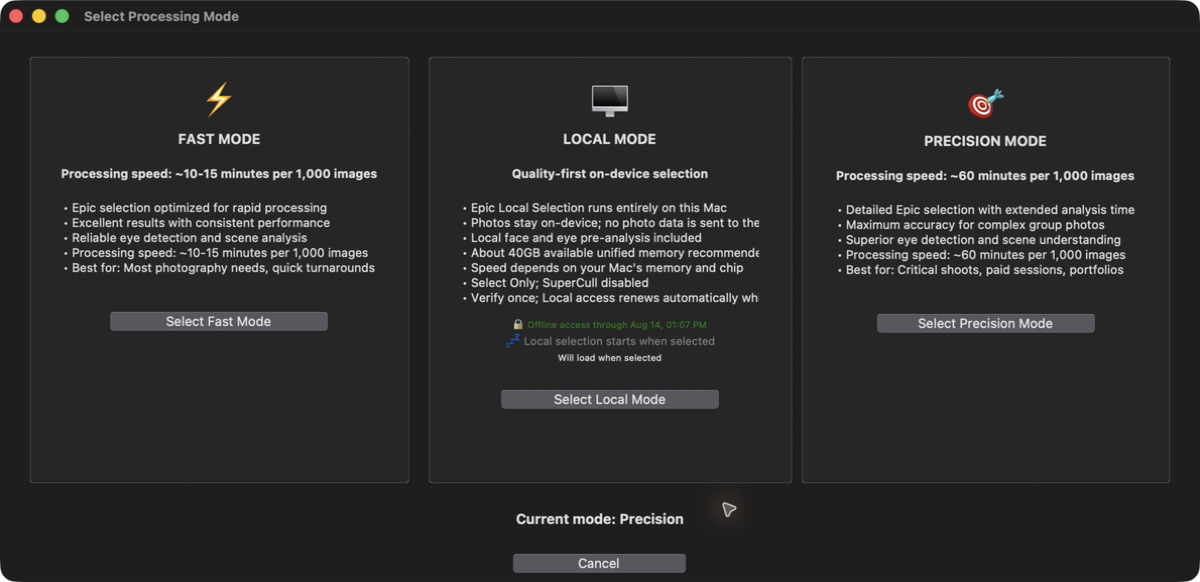 Epic Workflow online and local processing options
